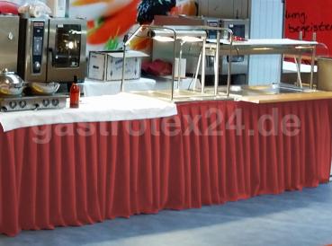 Skirtings Tischröcke in Farbe rot in Faltenvariante Kellerfalte